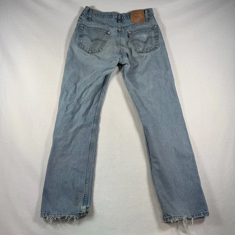 Levis Jeans Mens 34x32 Blue 505 Straight Leg High Rise Light Wash